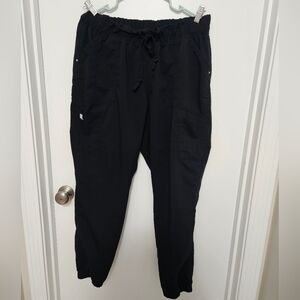 Scrubstar Scrub Pant Black Drawstring Stretch Waist Size XL